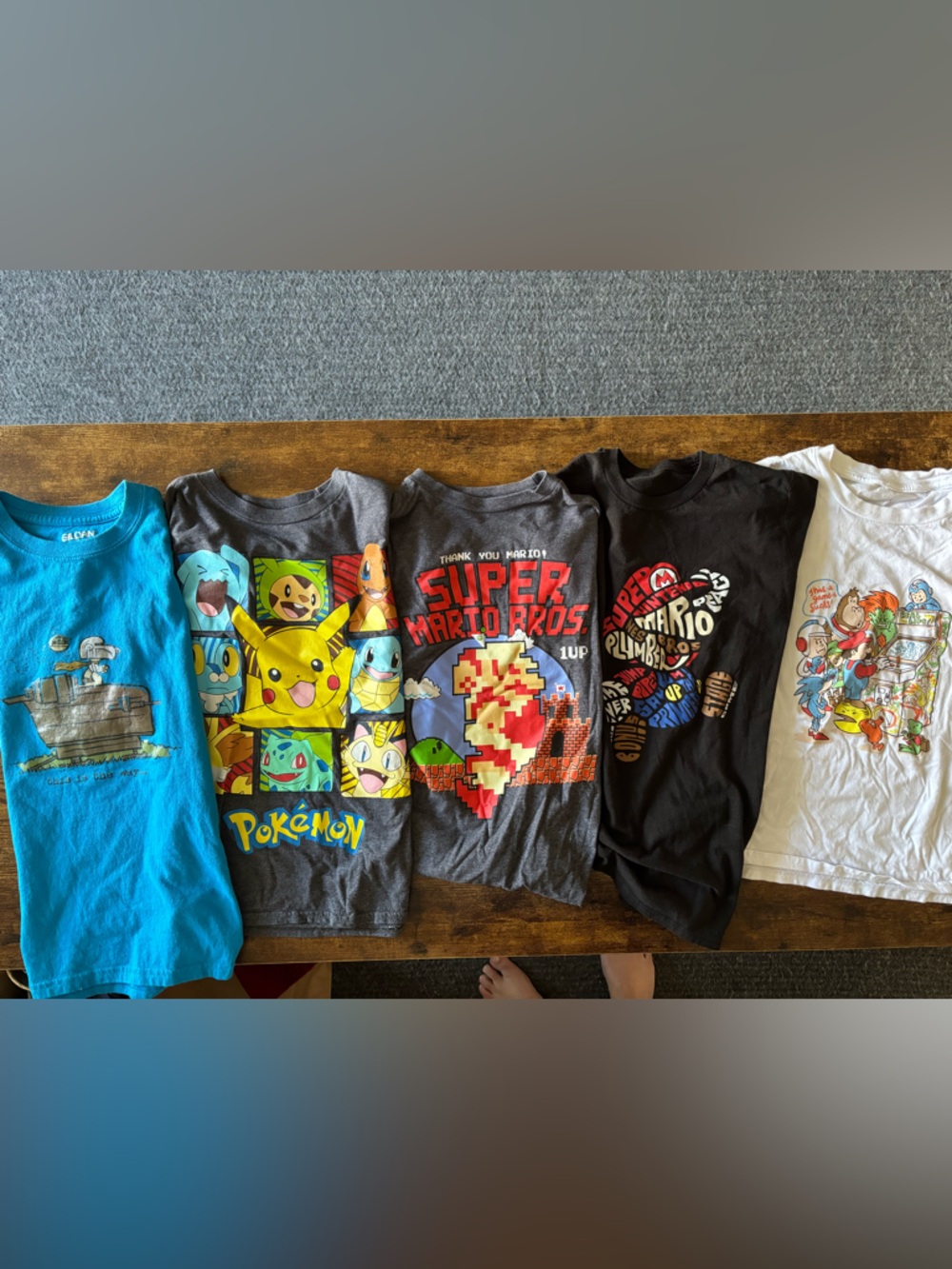 Character Kids Grey Graphic Tee - Pikachu & Friends, Mario bundle